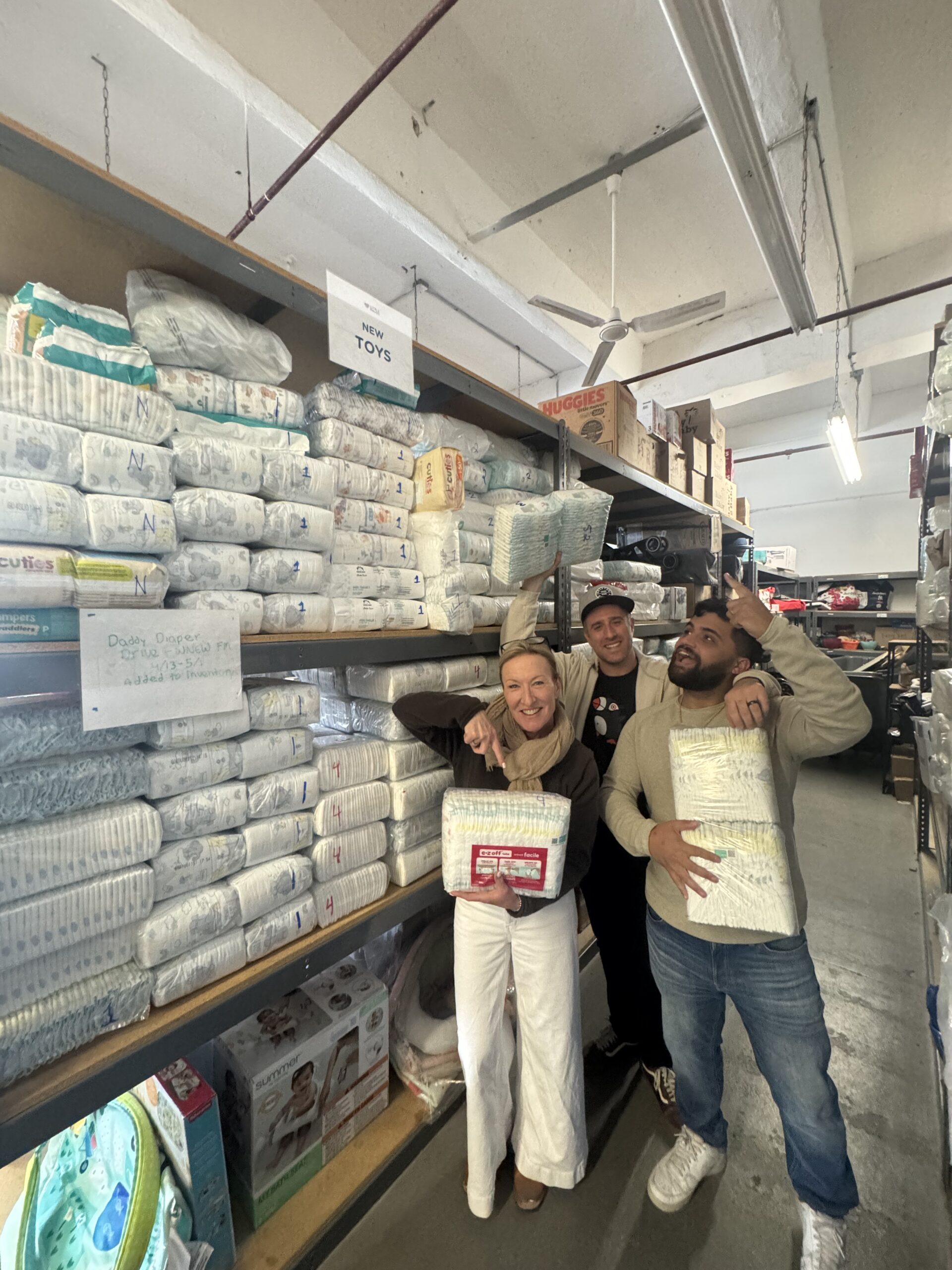 NEW 102.7’s “Karen Carson in the Morning” Collected Over 30,000 Diapers During its “NEW Daddy Diaper Drive”
